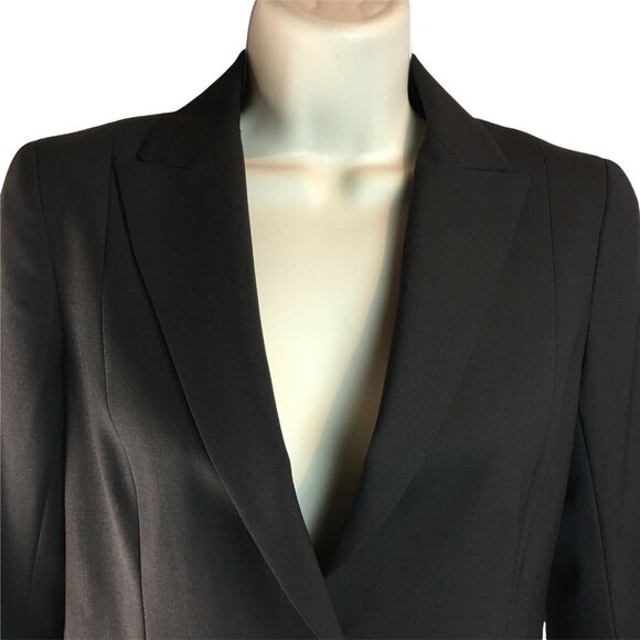 Theory Womens Fitted Wool Blazer Smokey Gray Lined Pockets One Button Size 0 u - Picture 2 of 11